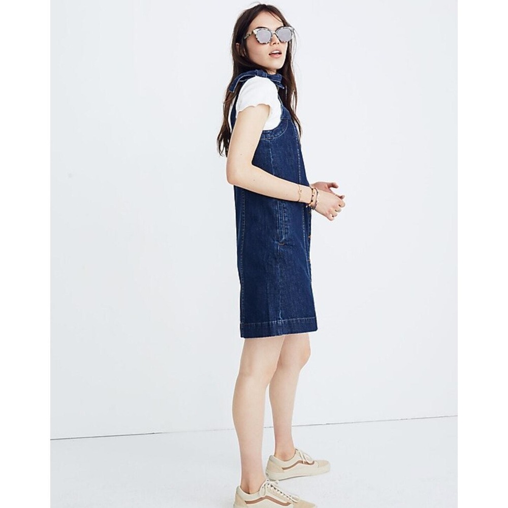 Madewell Dark Denim Tie Strap Mini‎ Dress - Picture 11 of 12